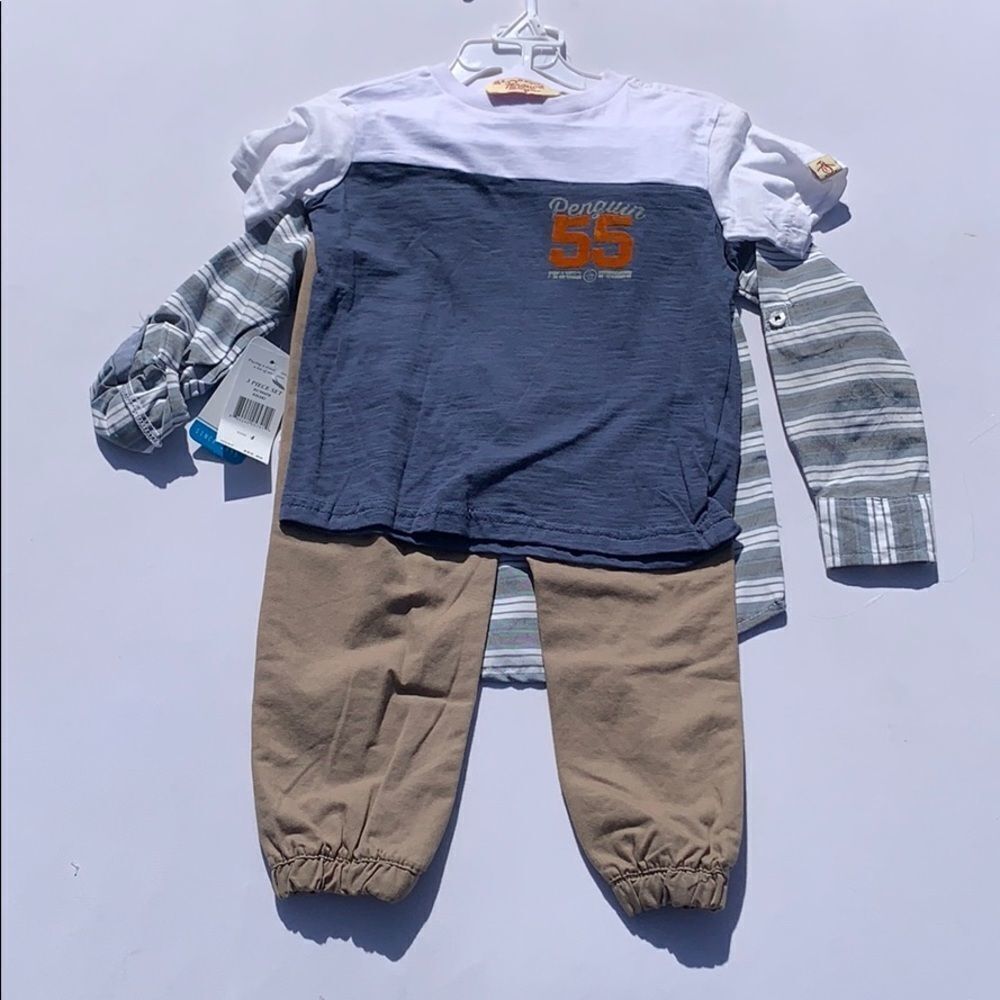 Penguin 3pc set Boys Size 4 NWT
